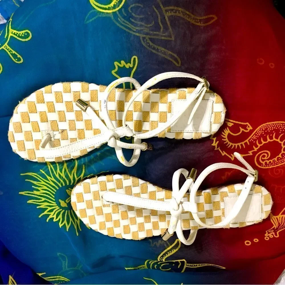 Tory Burch White Strappy Sandals Size 7M