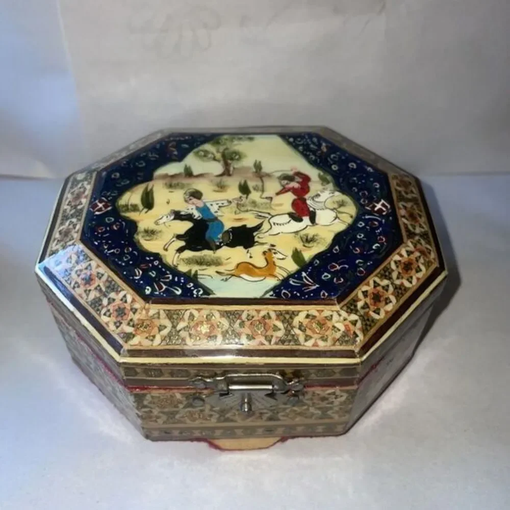 Persian Khatam Marquetry Wooden‎ Trinket Box