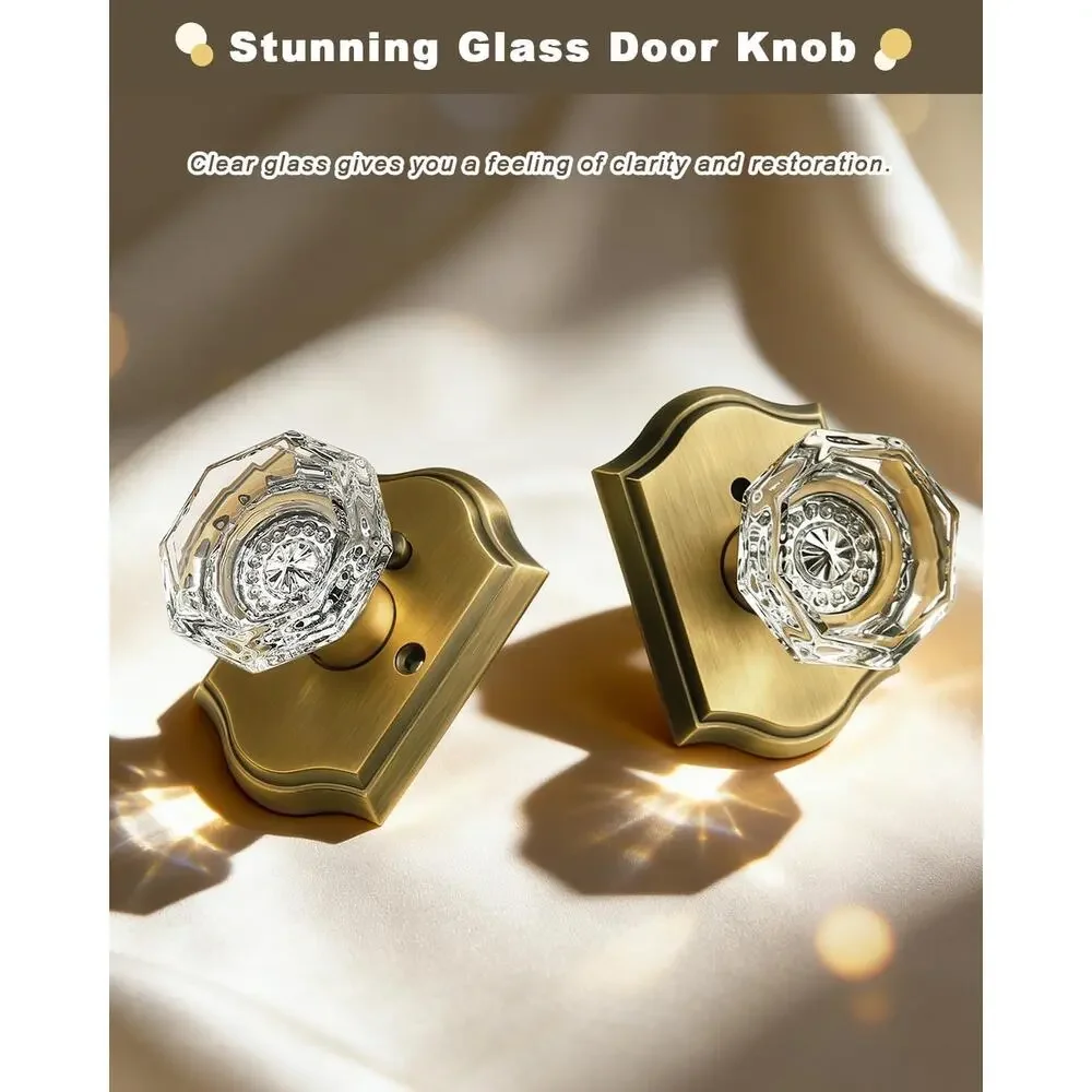 Brass Golden Tone Elegant Bathroom Door Nob New