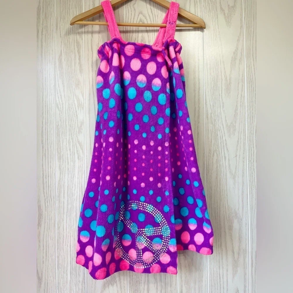 Justice Peace Sign Polka Dot Towel Cover-Up Youth M/L