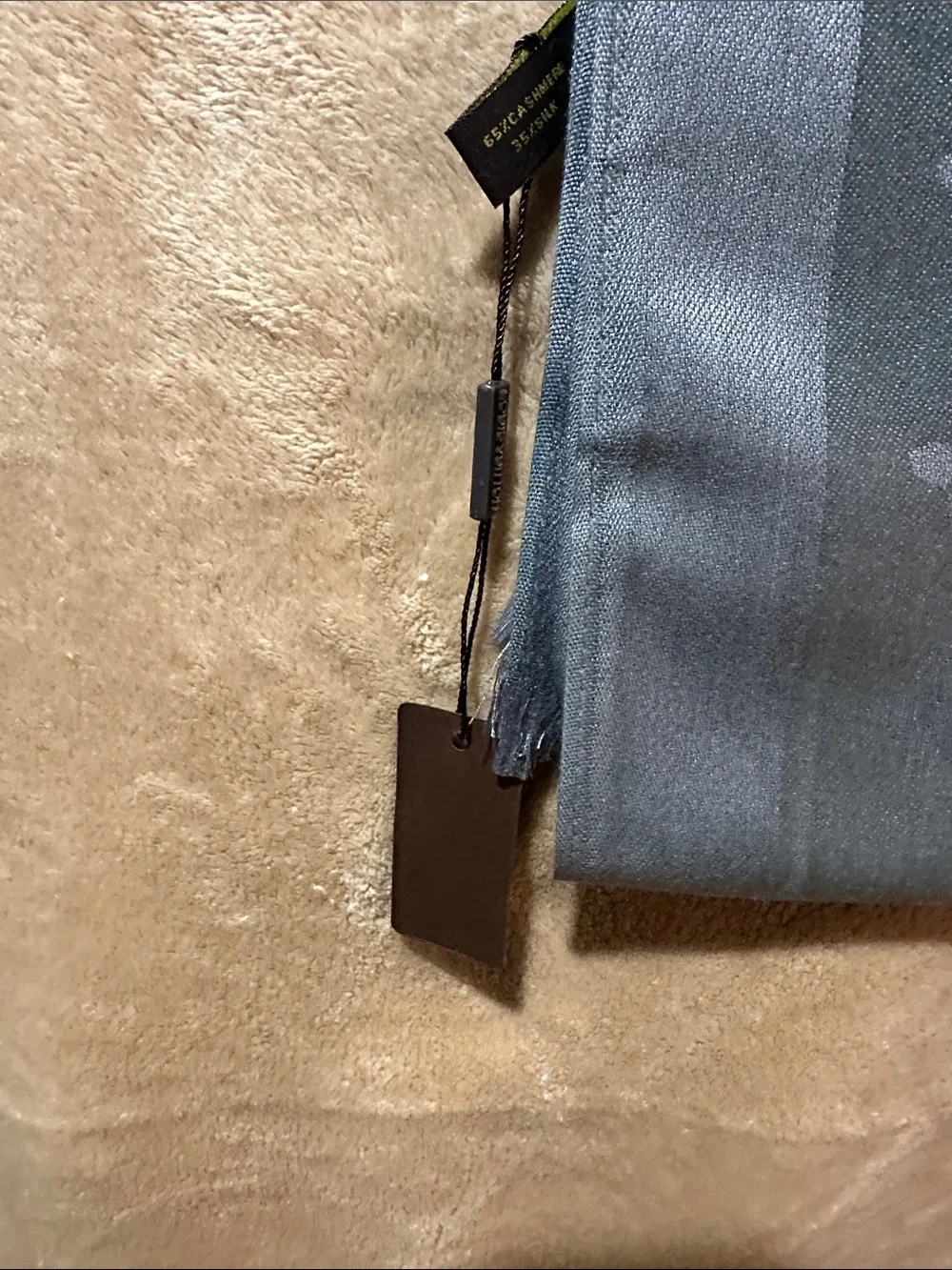 Women’s elegant silver -Grey Monogram Silk Scarf