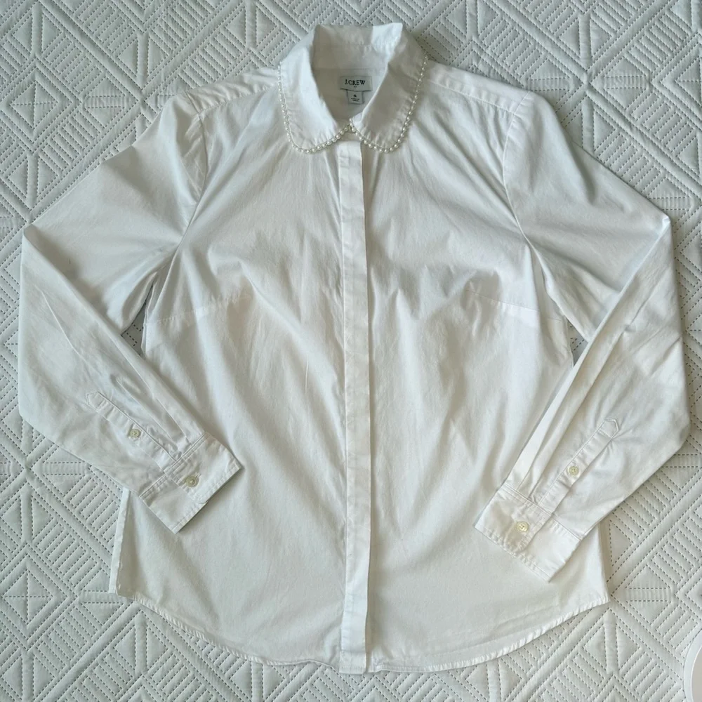 J. Crew Factory Button-up shirt with pearl collar Size S