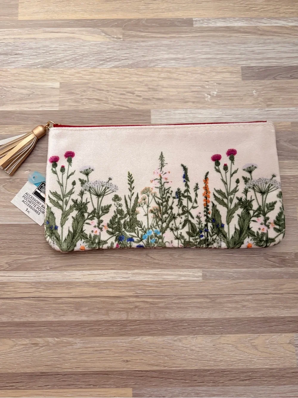 Velvet Wildflower Pouch with Tassel 📝