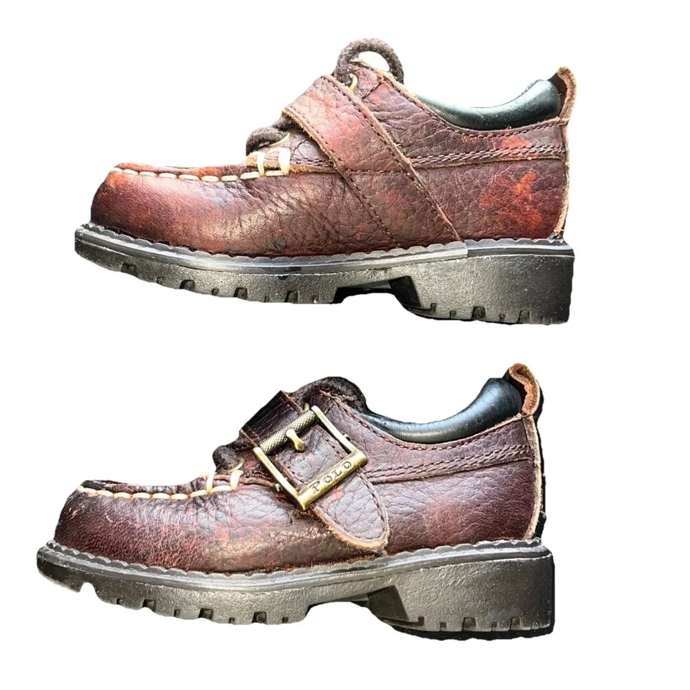 Polo by Ralph Lauren Toddler Baby Boys Ranger Low Oxford Brown Size 5‎ Leather