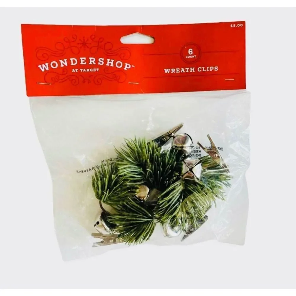 New Target Wondershop Christmas Wreath Clips 6 Pack