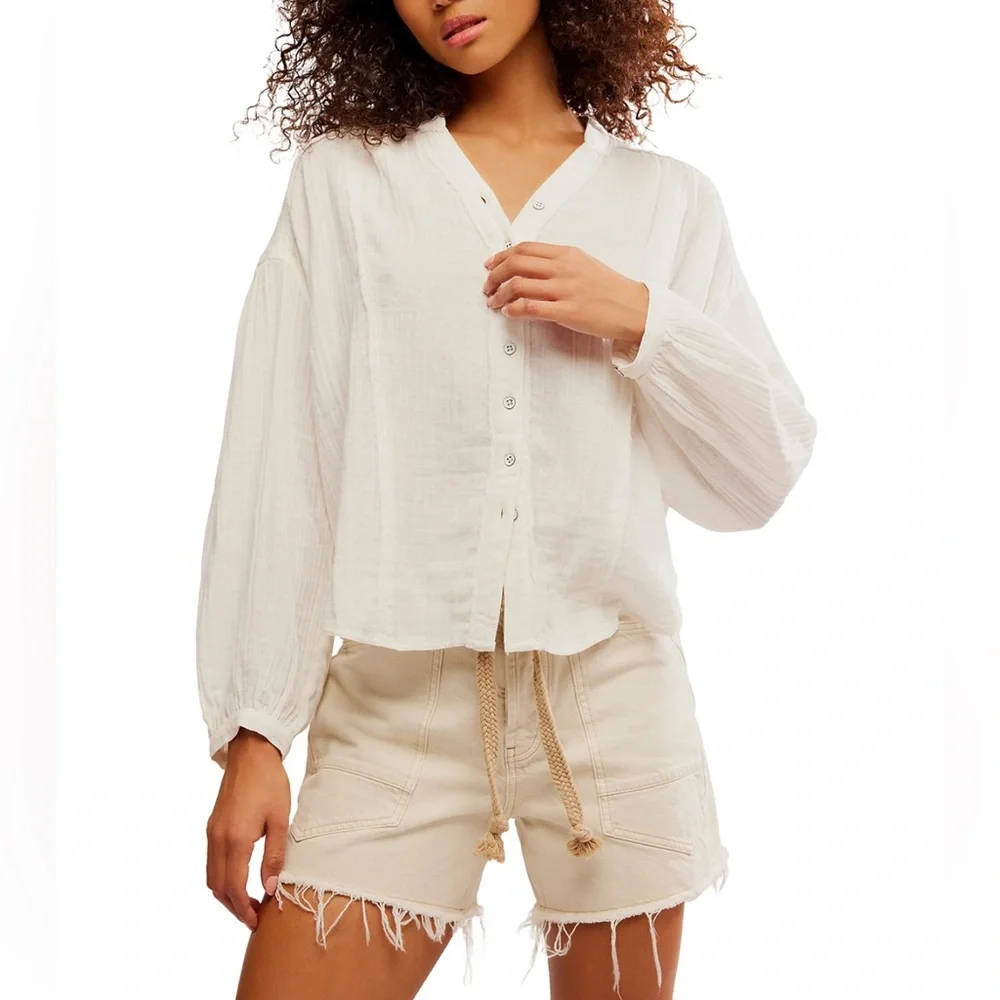 Free People Valley Double Cloth‎ Shirt, Size SMALL