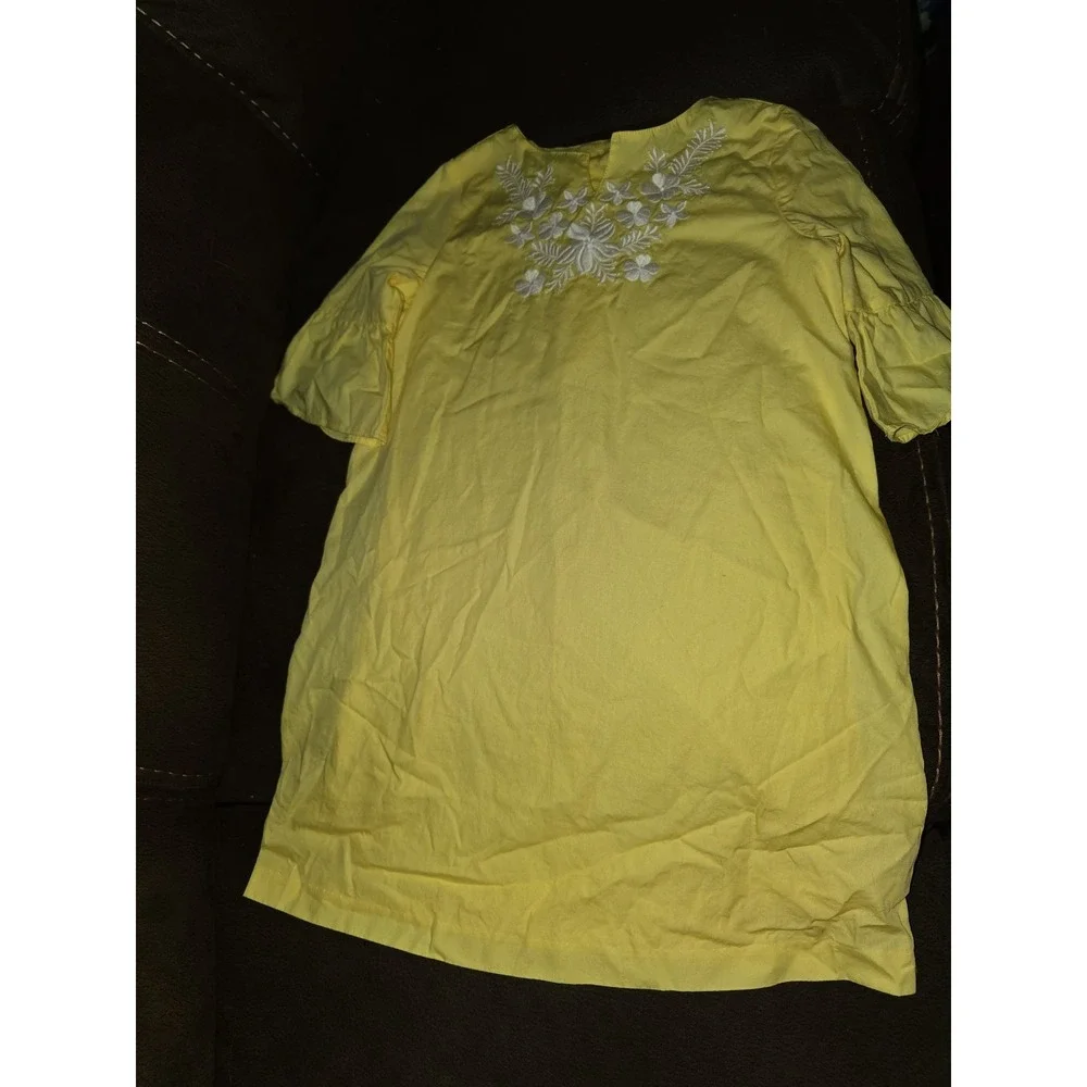 Janie and jack yellow‎ floral Easter dress size 7