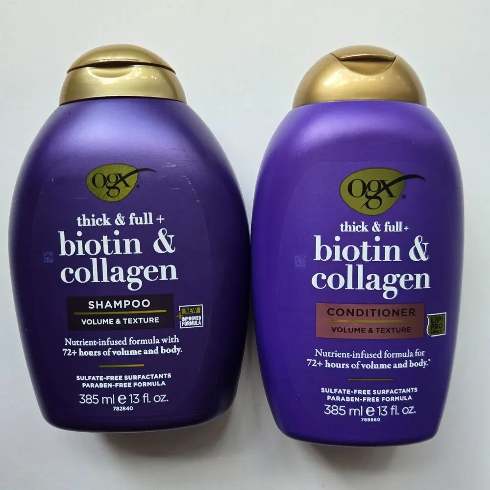 OGX Thick Full Shampoo & Conditioner Biotin Collagen 13 Oz Volume Hair Care