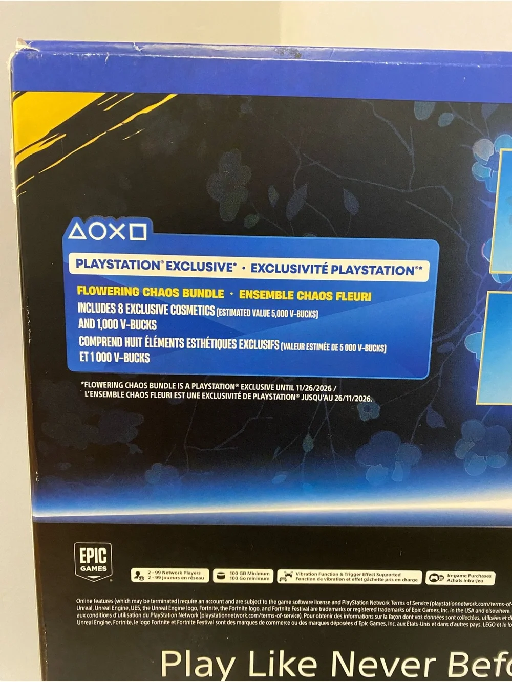 Sony PS5 Fortnite flowering chaos bundle Digital 825GB new in open box, WHITE