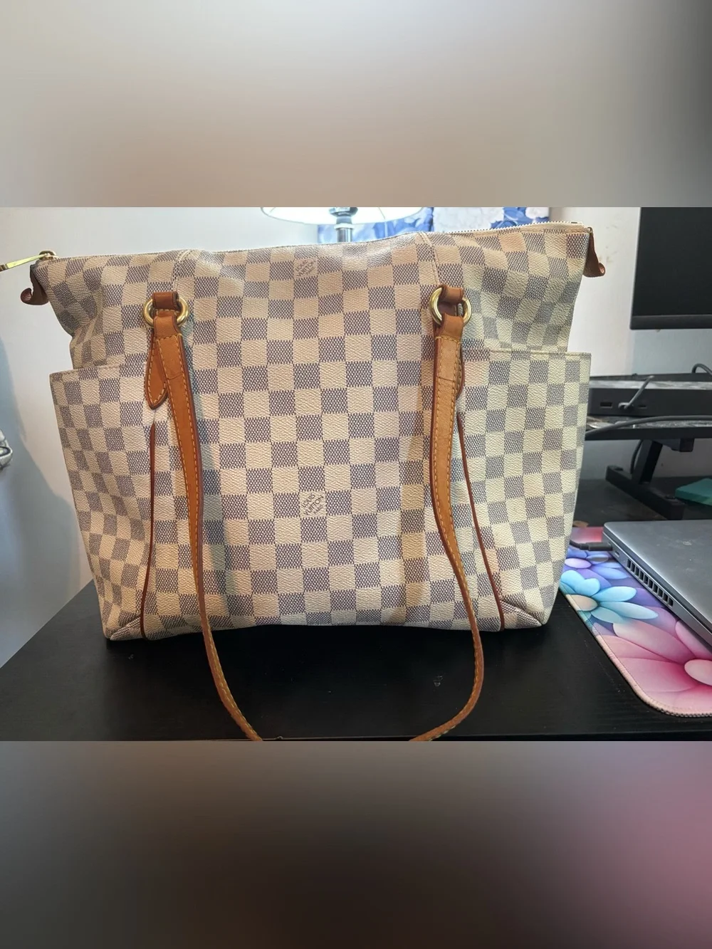 Authentic Louis Vuitton Discontinued Totally MM Tote – Damier Azur Canvas