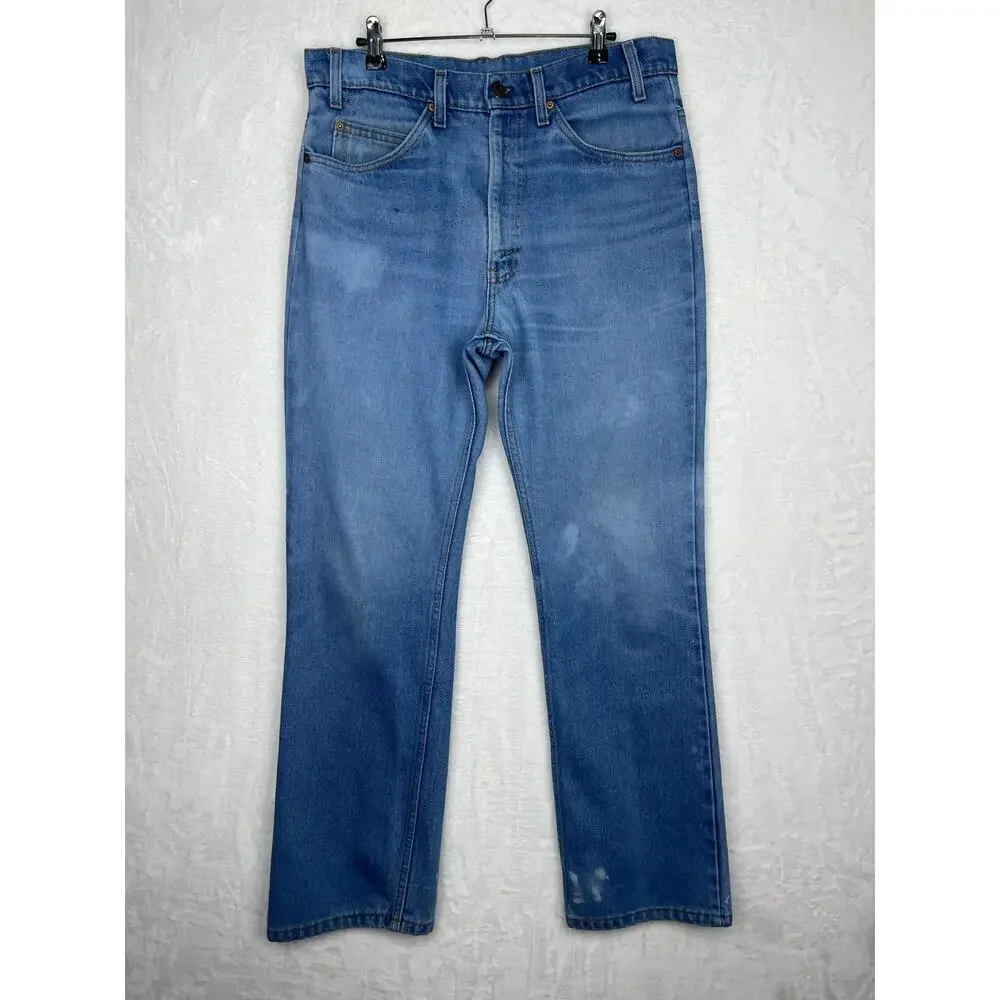 Vintage Levi’s Mens Jeans 34x31 USA‎ 516 Orange Tab Boot Cut Blue Distressed