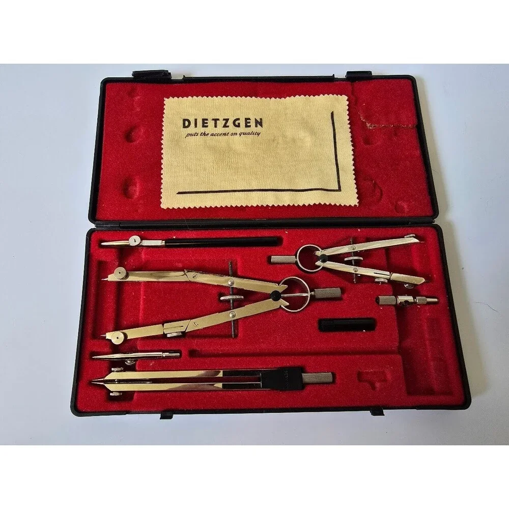 Vintage Dietzgen Stellar Drafting Set - Precision Drawing Instruments - Antique