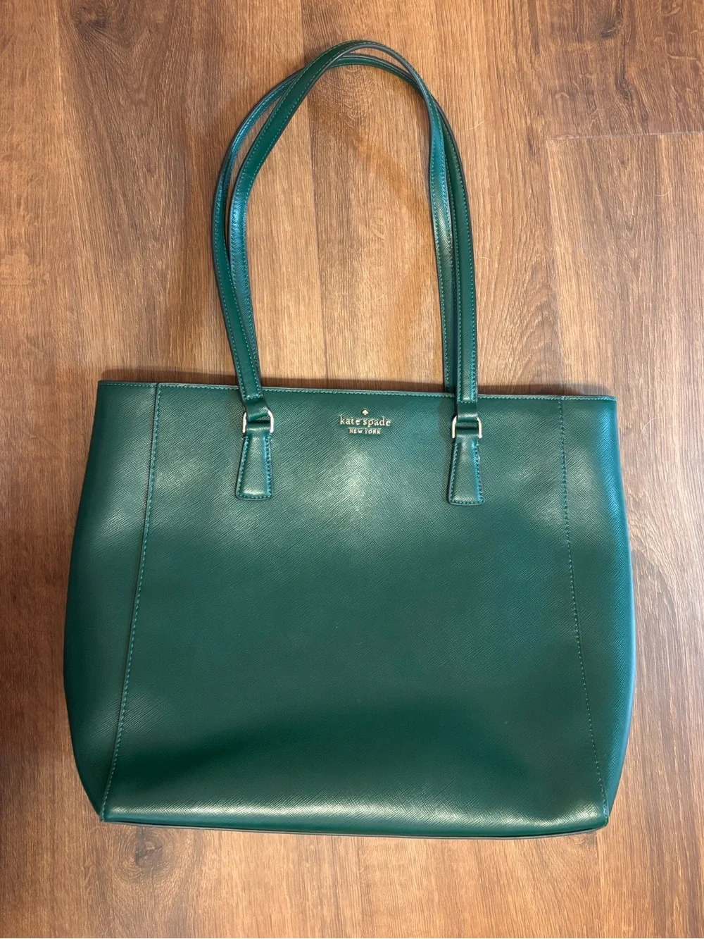 Kate Spade Perry Leather Laptop Tote Deep Jade Green