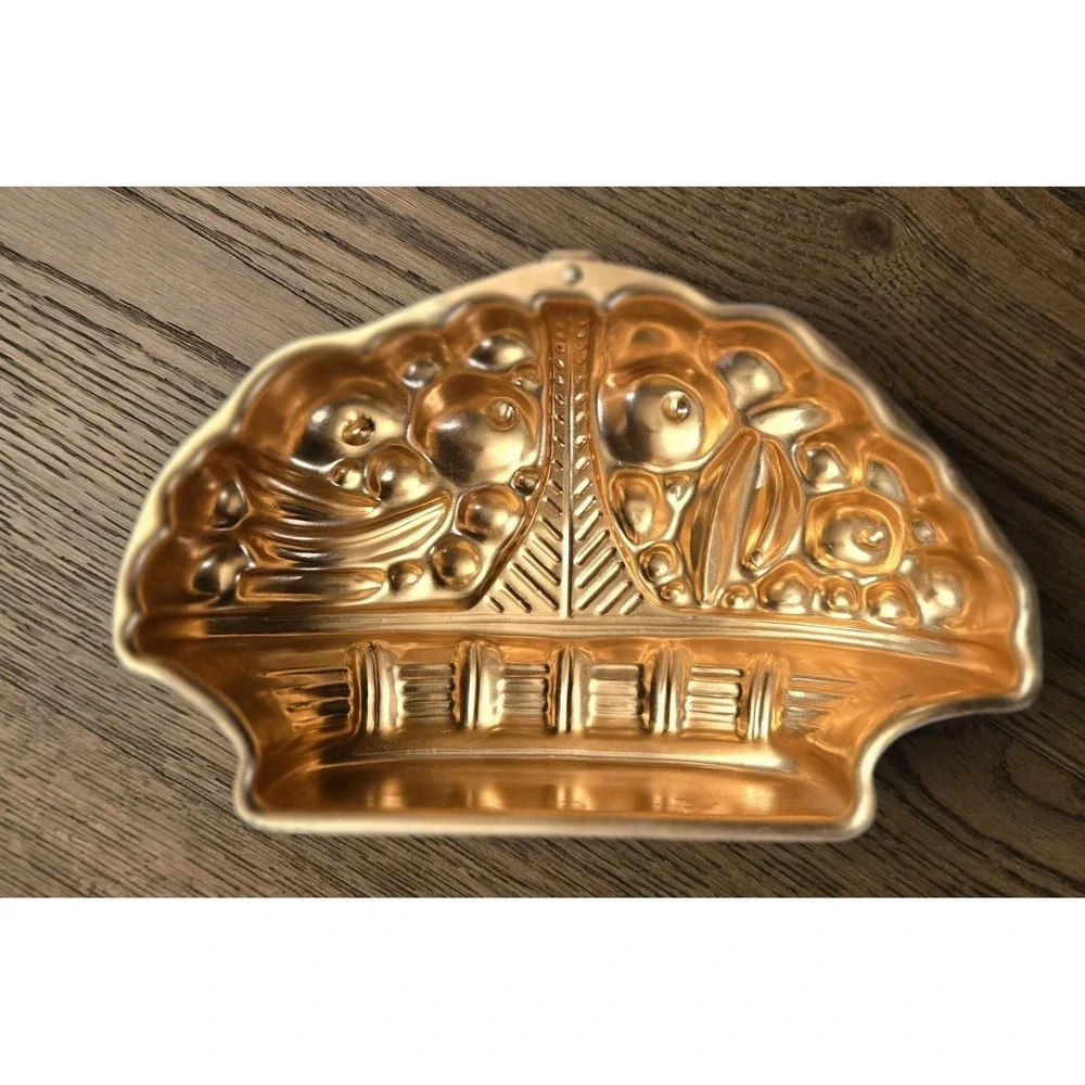 Vintage Mirro Copper Tone Mold Set Fruit‎ Design 3 Piece *Made USA Cottagecore