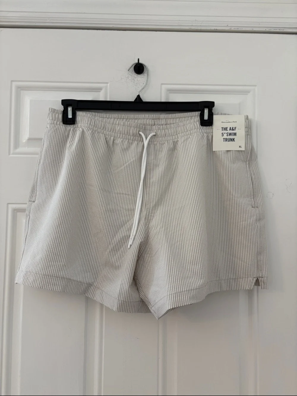 NWT ABERCROMBIE & FITCH Pull-On Seersucker Swim Trunk Relaxed 5