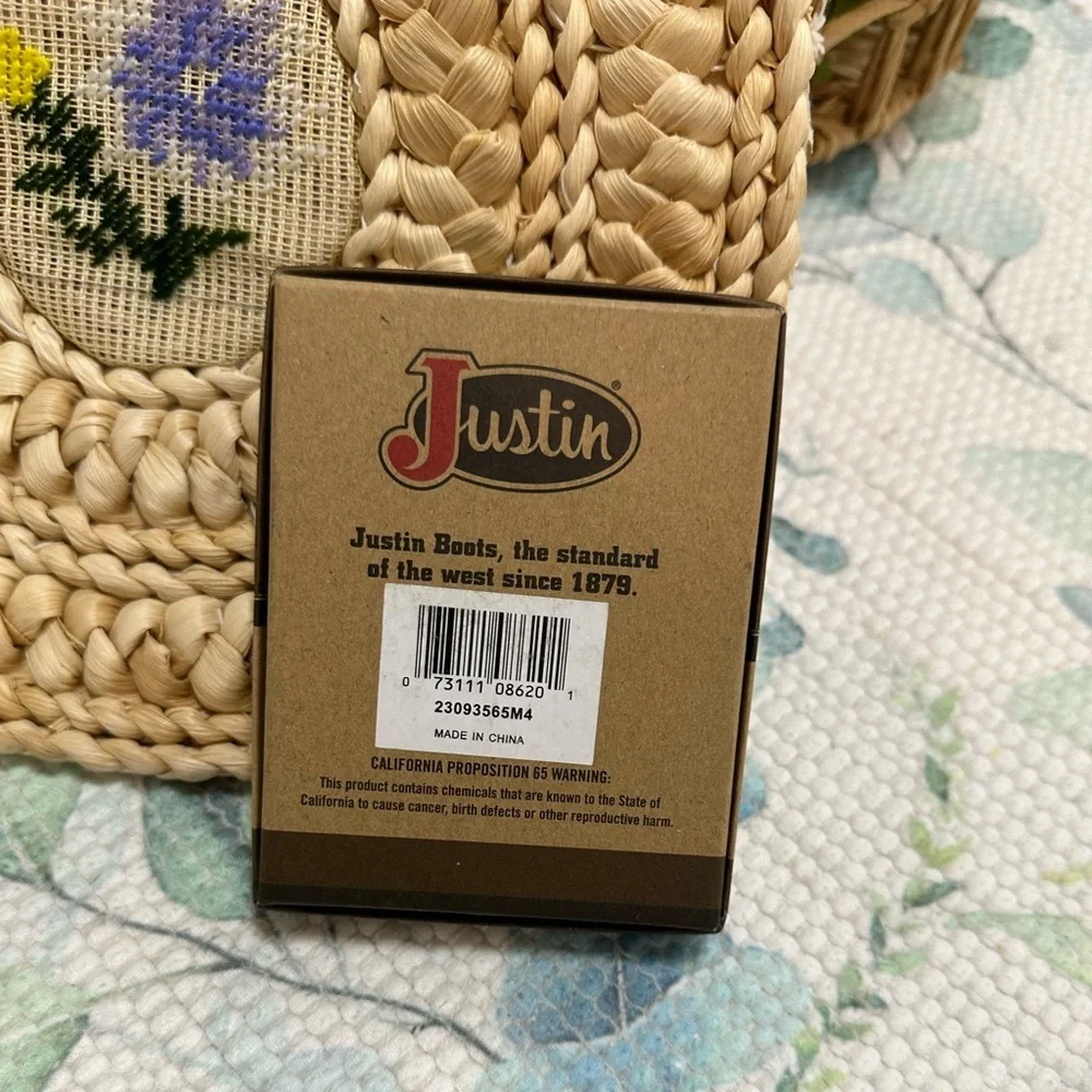 New Justin Boots Genuine Leather Card Wallet Tribal Western Colorful Embroidery