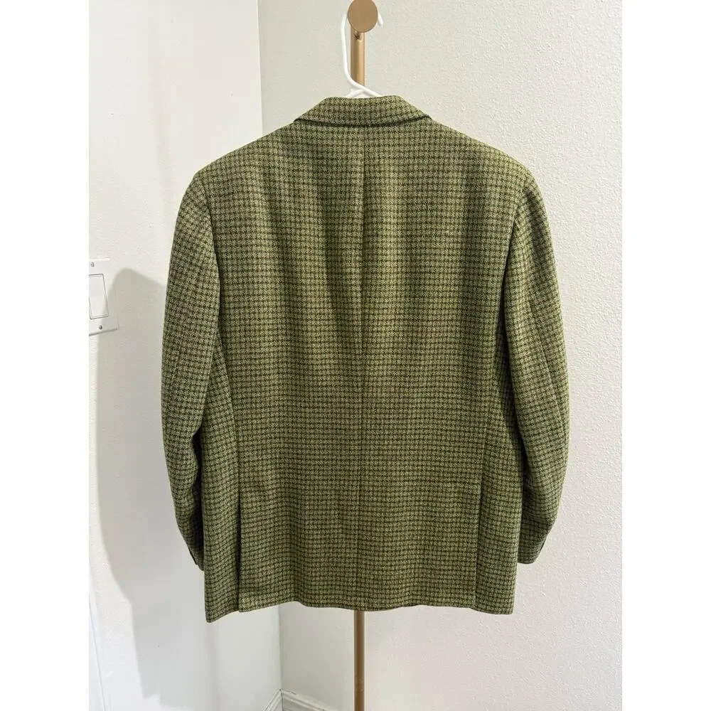 Botany 500 Blazer Bledsoe’s‎ Mens’s Shop Green Houndstooth Wool 41 Regular Vtg