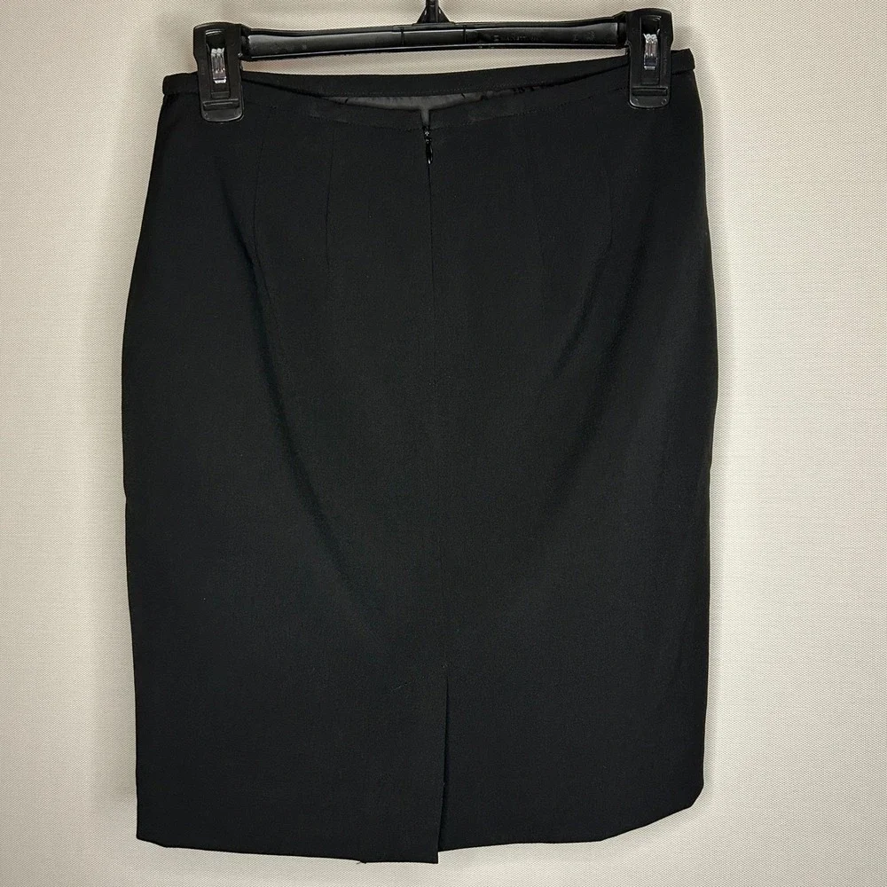Calvin Klein Black Pencil Skirt Knee Length Lined Women Size 4 Minimalist Career