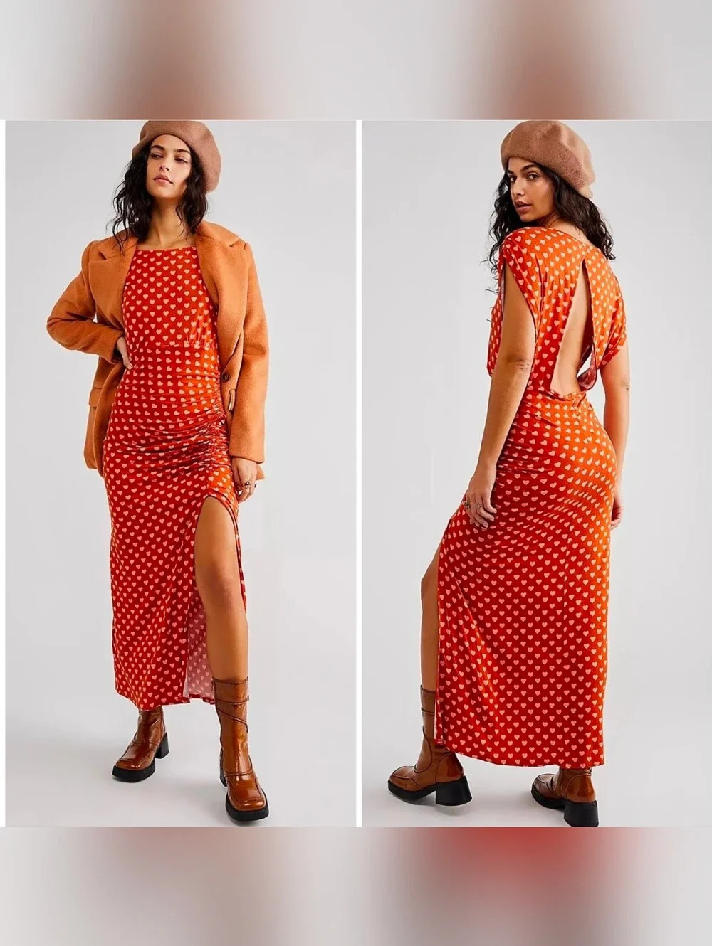 Free People Lakeside Heart Printed Maxi Dress-Size Medium *NWT*