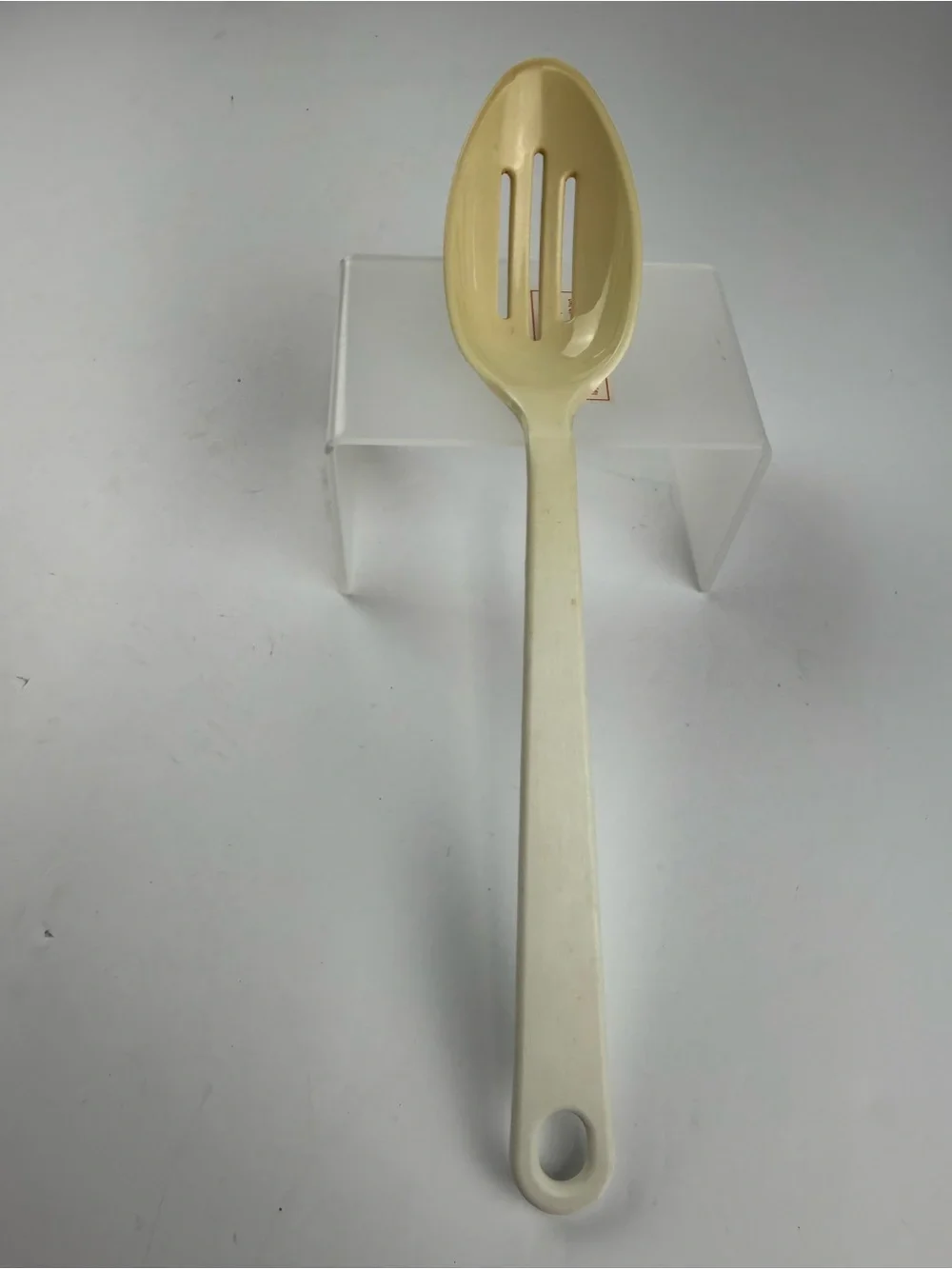 VTG Tailor Made Plastic Nylon 3 Slotted Serving Spoon White/Bone