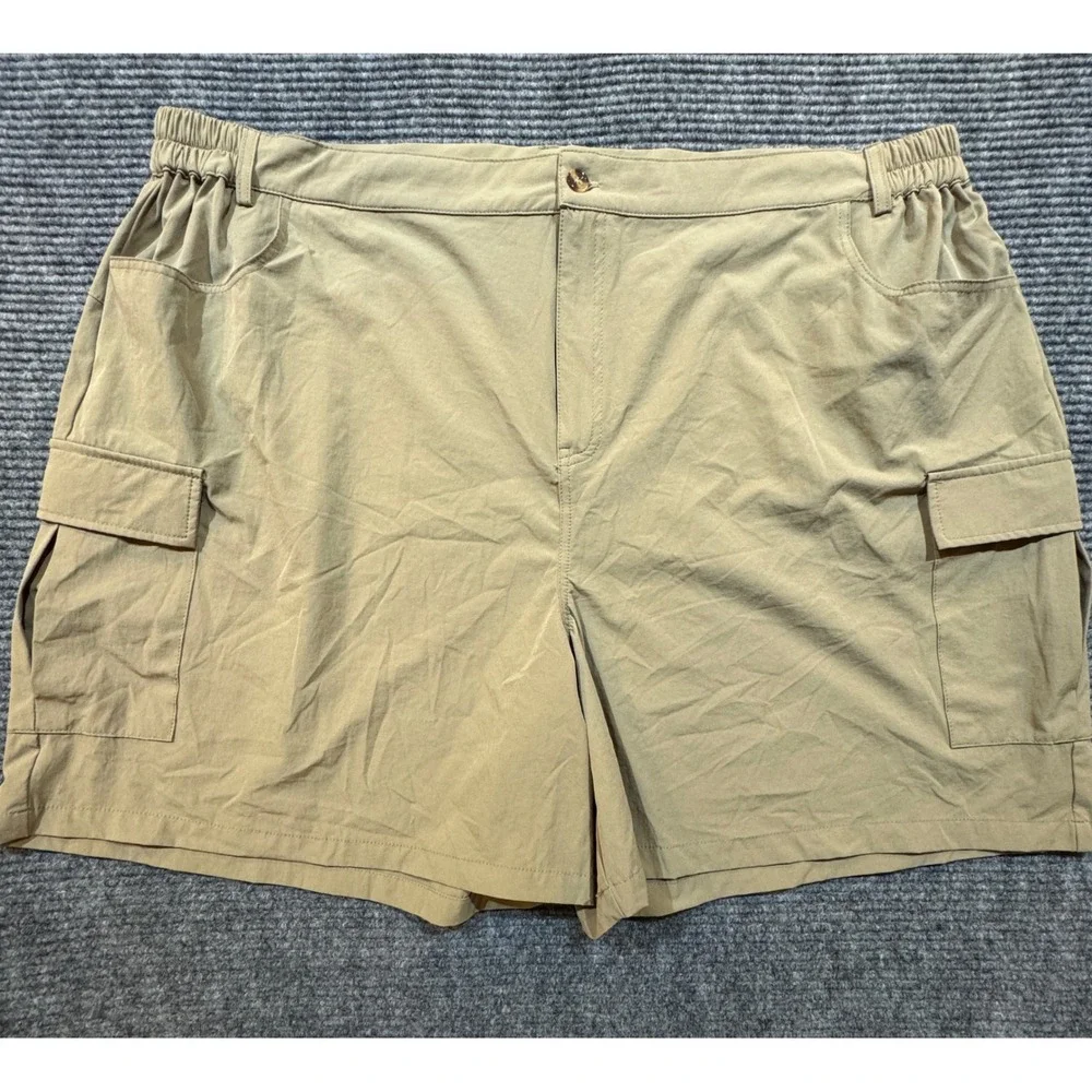 Cakulo Cargo Shorts EUC 4XL Khaki Tan Stretch Lightweight Hiking Performance