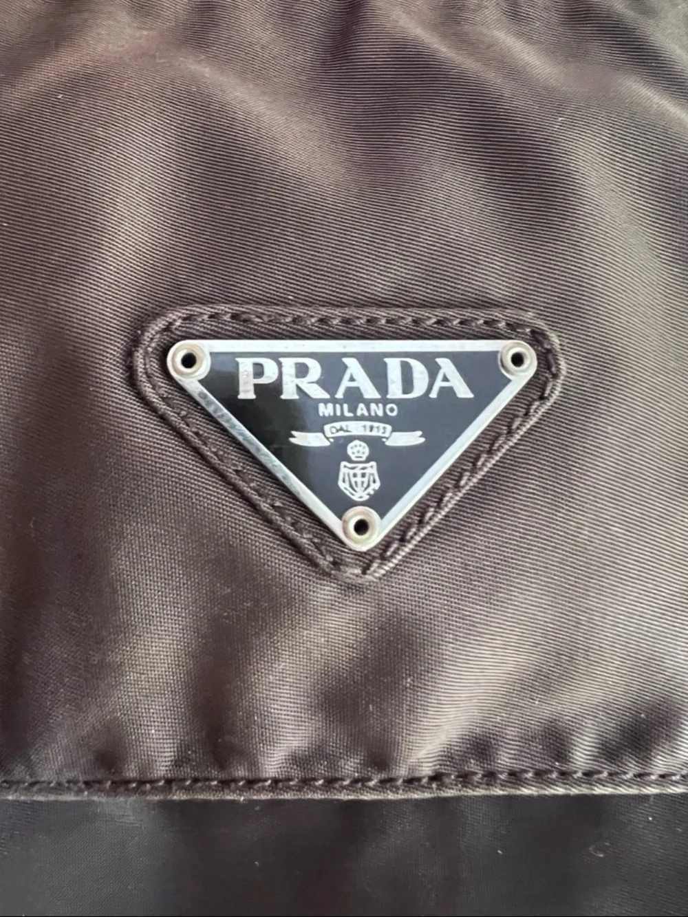 Prada Dark Brown Nylon Crossbody Messenger Bag