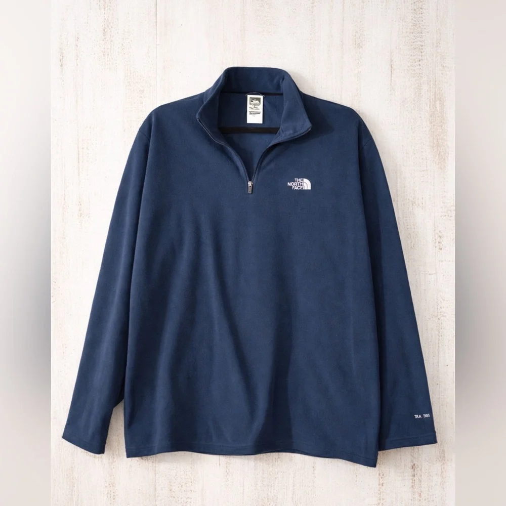 The North Face Men’s XL TKA‎ 100 Fleece Quarter Zip Pullover Navy Blue
