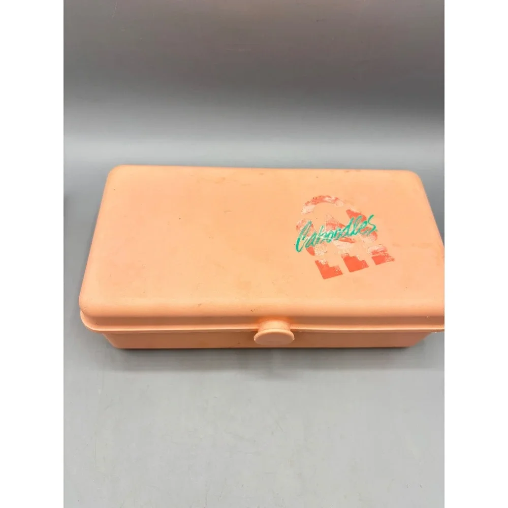 Vintage Caboodles Model 2605 Makeup Case Peach Pink Mirror Organizer 90s‎ Retro