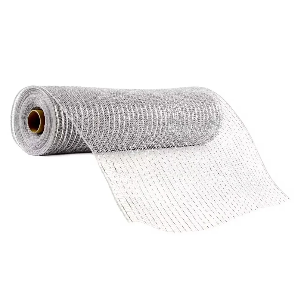 New in plastic Celebrate It silver decorating mesh 12 inches by 35 feet