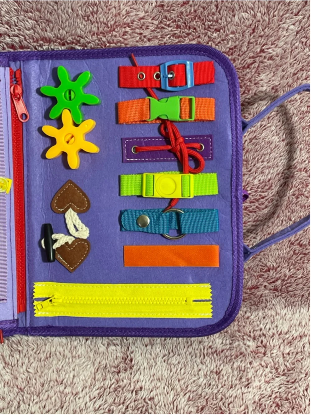Girls Winblo toddler Montessori Learning Busy Board Purple
