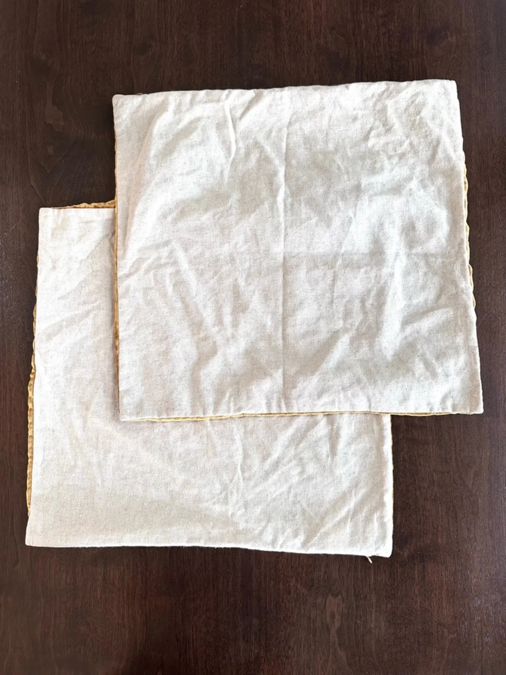West Elm Set of Two Velvet Pillow Covers Mustard Gold 20 x 20 Flawless
