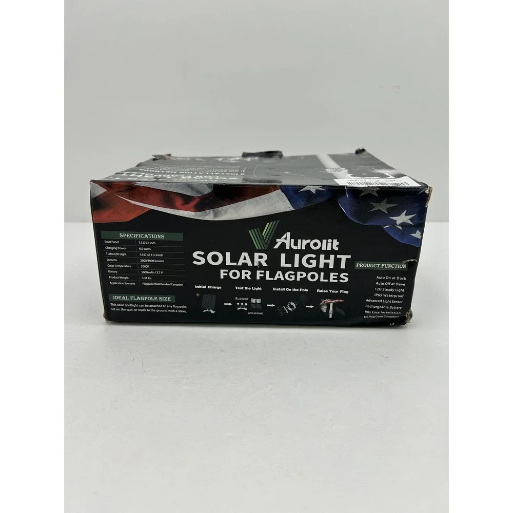 Aurolit Solar Light for Flagpoles‎  OS Black New