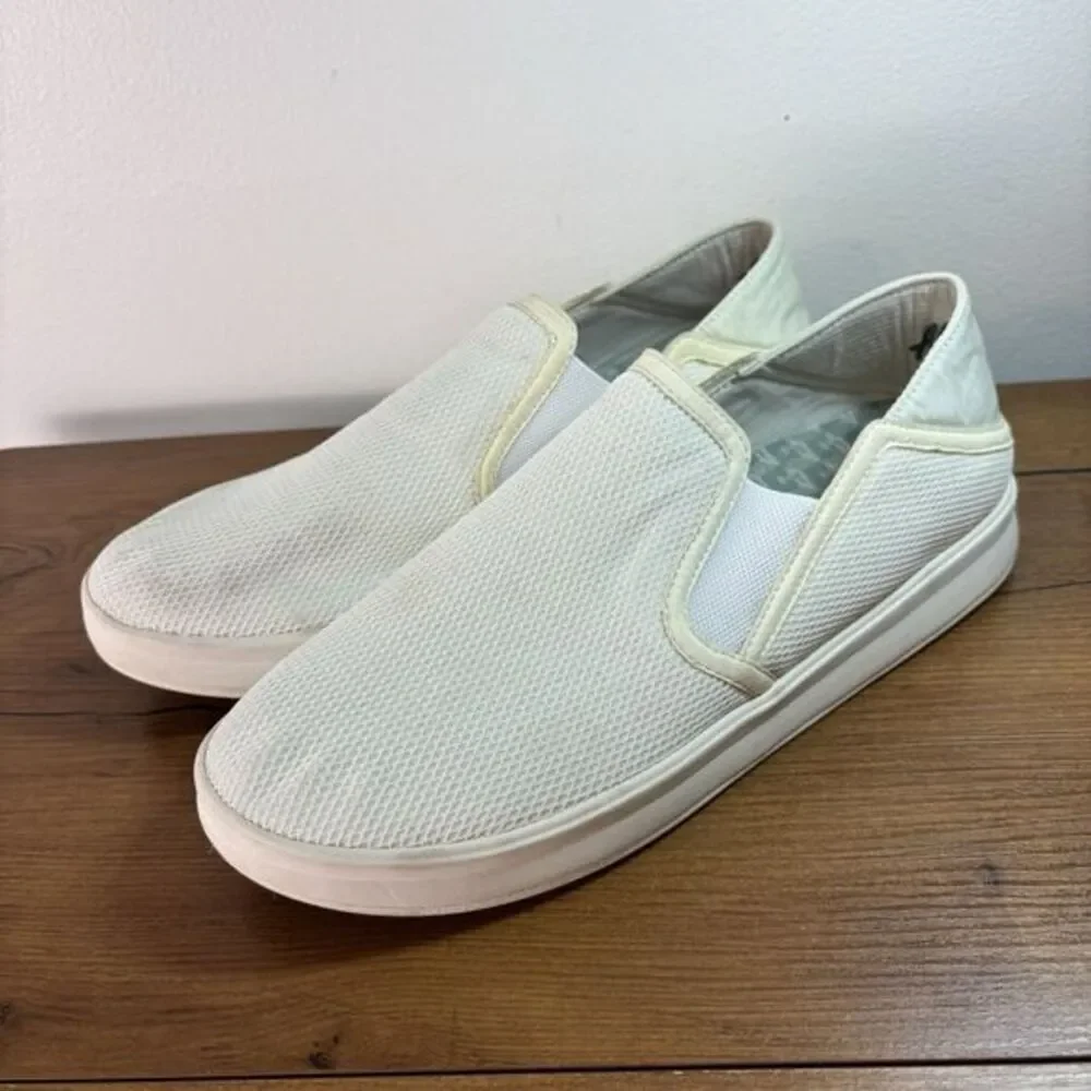 OluKai Ki'hele Women's Slip On Folding Heel Sneaker Shoe White Size 11