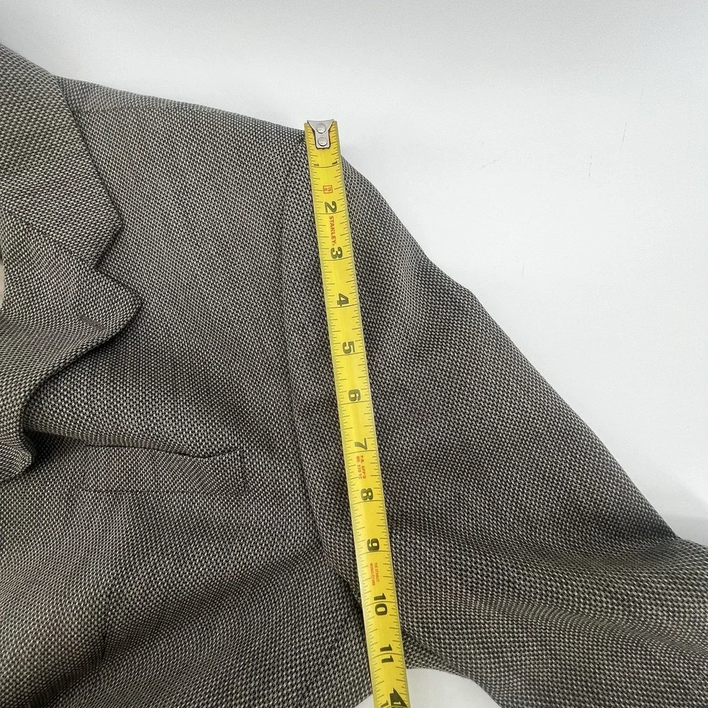 Vintage Lauren Ralph Lauren Men's Blazer 44R Pure New‎ Wool Gray Herringbone