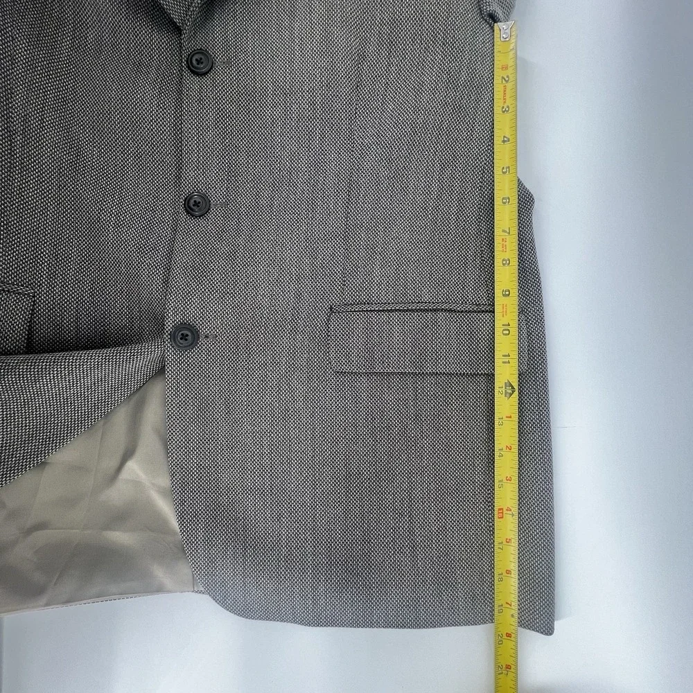 Vintage Lauren Ralph Lauren Men's Blazer 44R Pure New‎ Wool Gray Herringbone