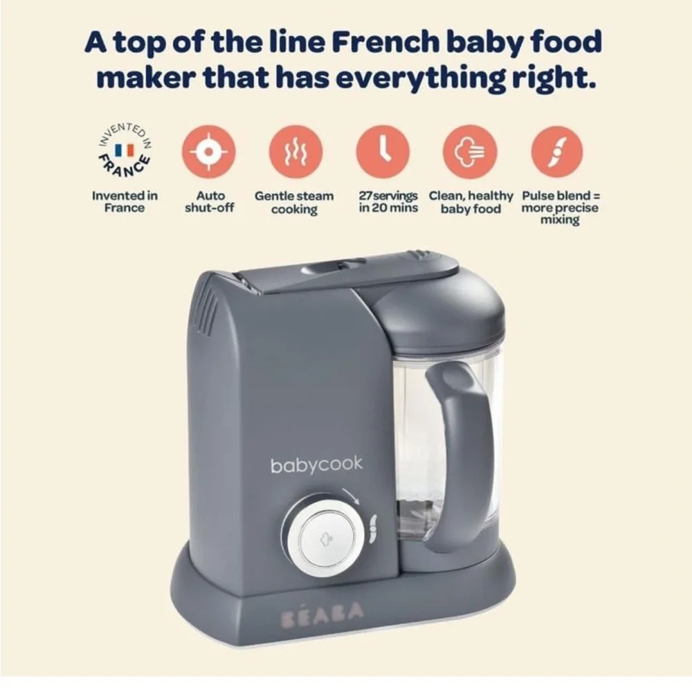 BEABA Babycook Solo 4 in 1 Baby Food Maker,‎ Baby Food Processor, Steam Cook,