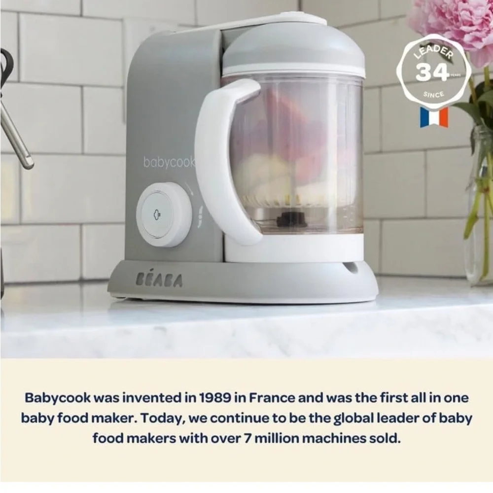 BEABA Babycook Solo 4 in 1 Baby Food Maker,‎ Baby Food Processor, Steam Cook,