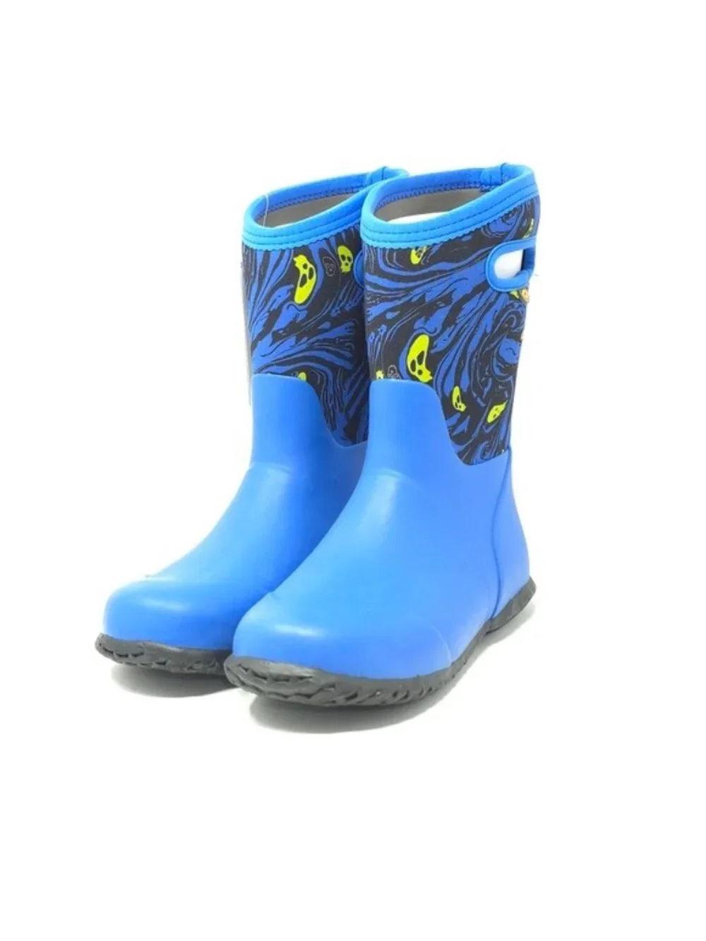 Bogs York Spooky Print Blue Waterproof Rain Boots Kids Little Kid