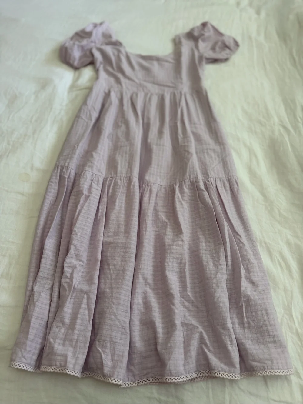 Anthropologie Lost + Wander Lavender Puff Sleeve Maxi Dress Size L