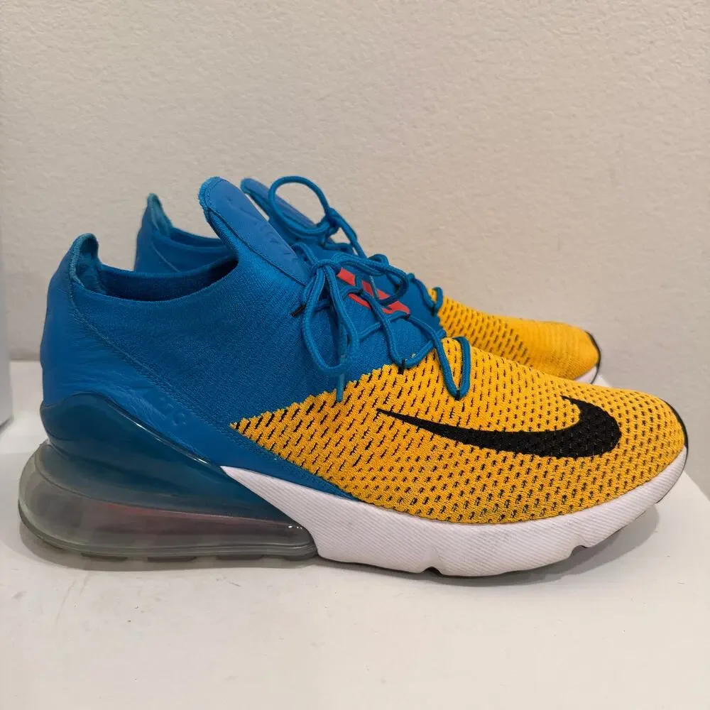 Nike Air Max 270 Flyknit Blue Orbit Shoes AO1023-800 Men’s Size 12 Sneakers