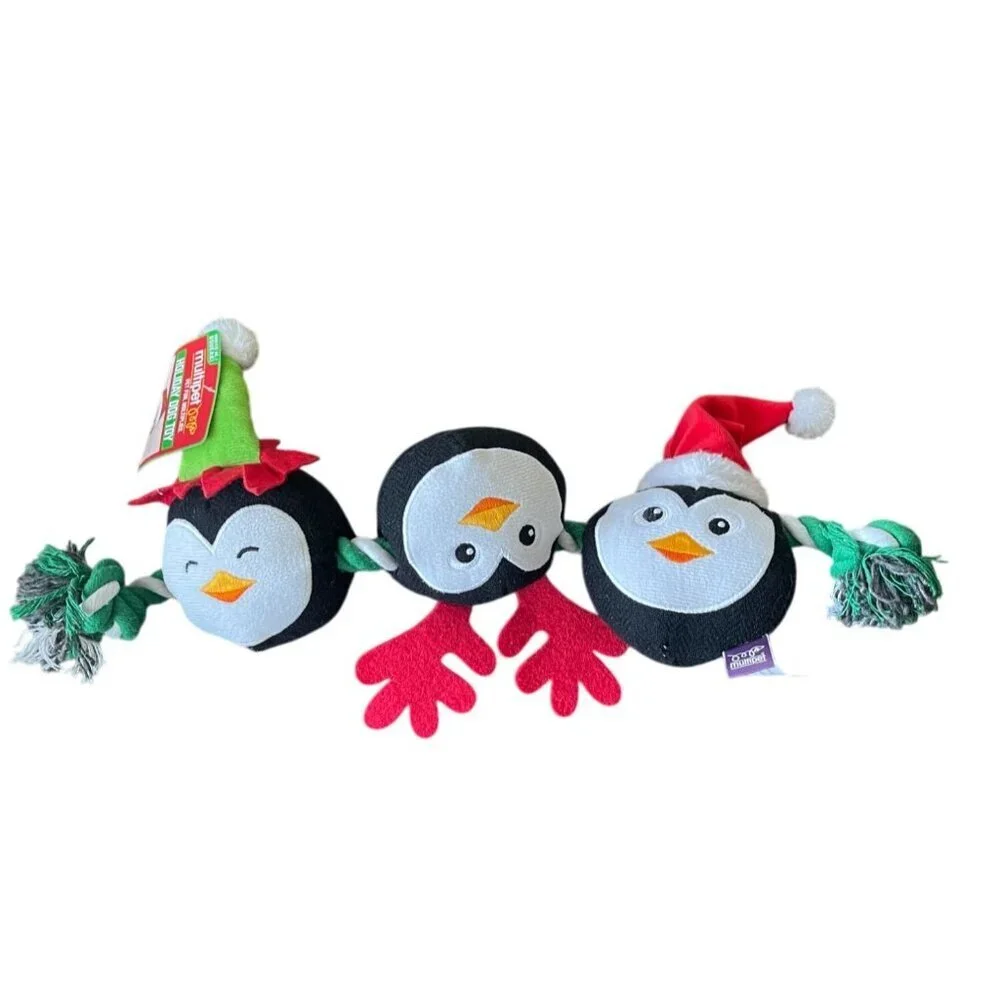 Multipet‎ Holiday Penguin Dog Toy Rope Combo 17