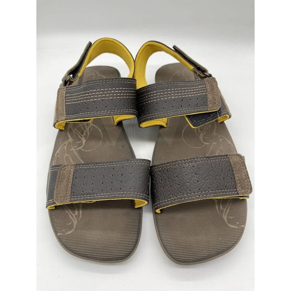 Cartago Grendene Men's‎ Sandals Size 12 Brown & Yellow Soft Insole
