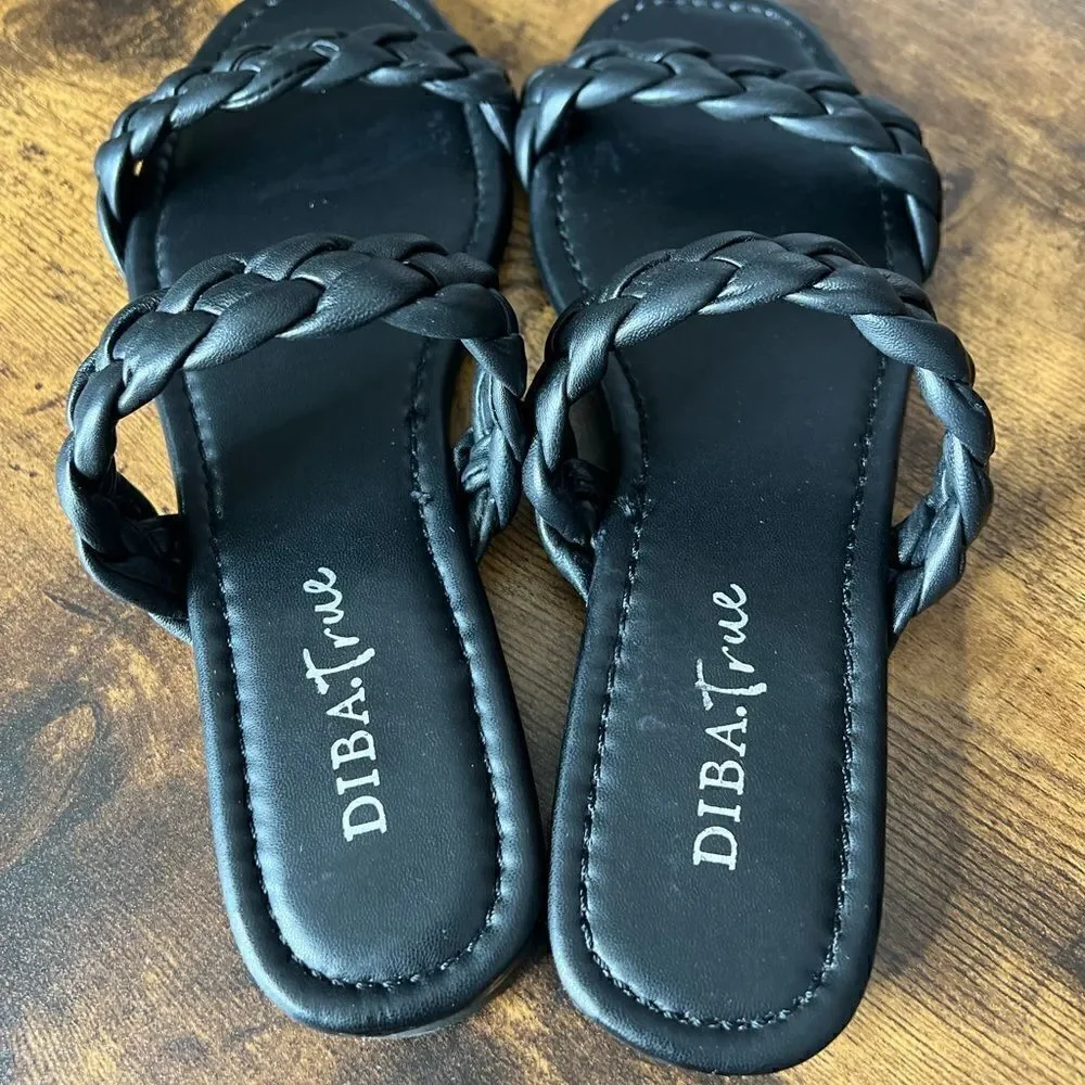Diba True Rae Nah Leather Braided Sandal in Black, Size 9. New in Box!