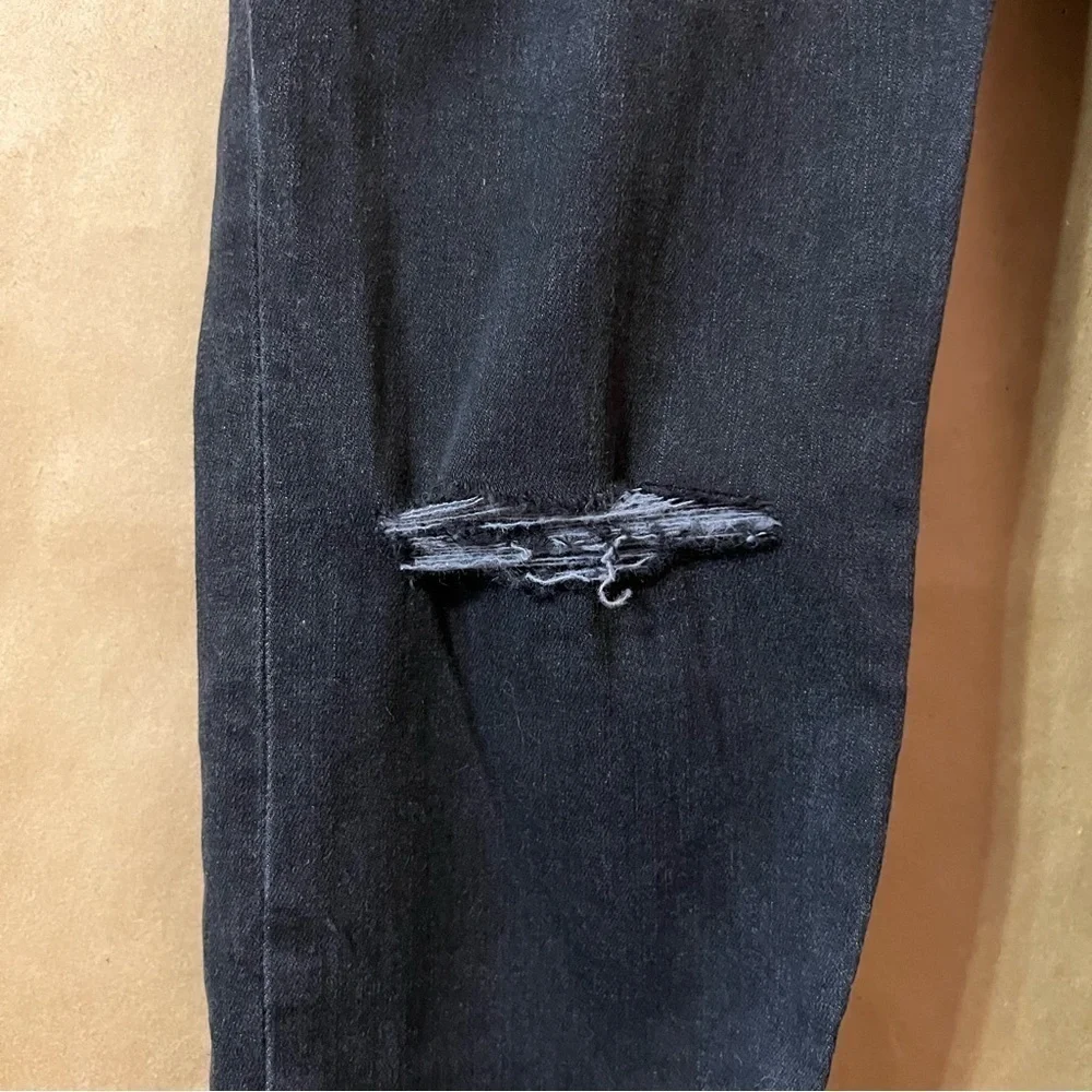 Spanx | Vintage Distressed Ankle Skinny Jeans High Rise Jeggings Black Size M