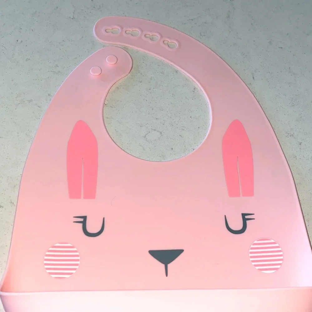 Pink Silicone Baby‎ Bib