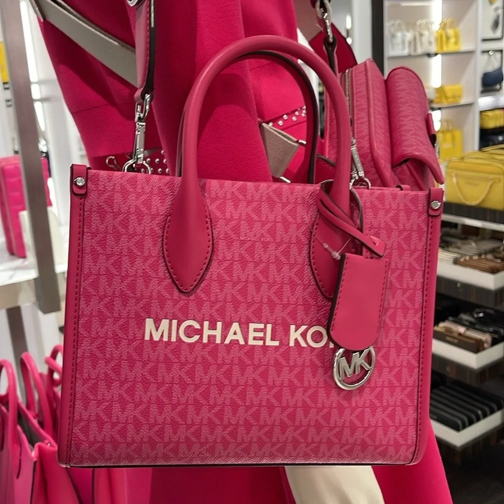 Michael Kors Mirella Small Signature Logo Crossbody Bag Dragonfruit NWT