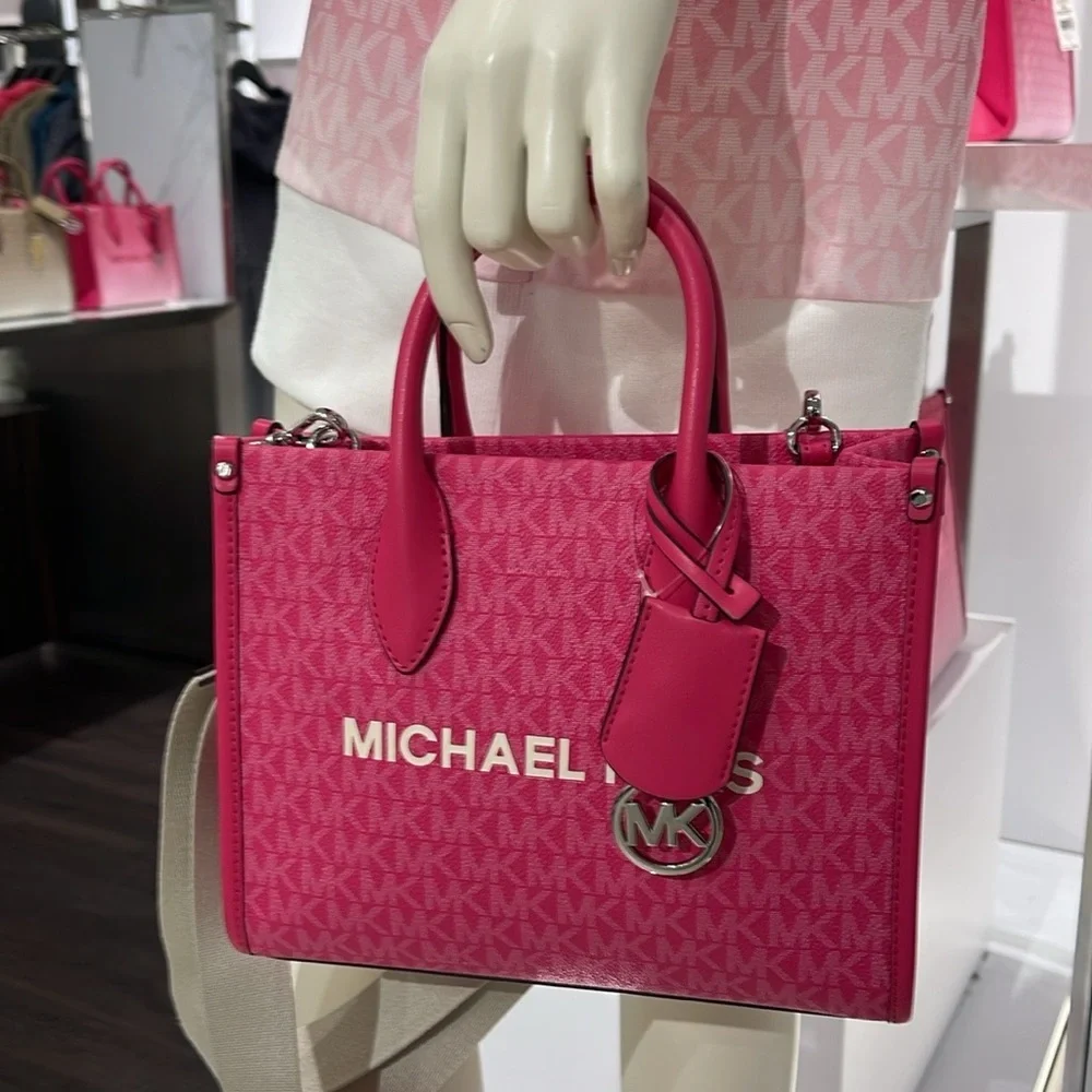 Michael Kors Mirella Small Signature Logo Crossbody Bag Dragonfruit NWT
