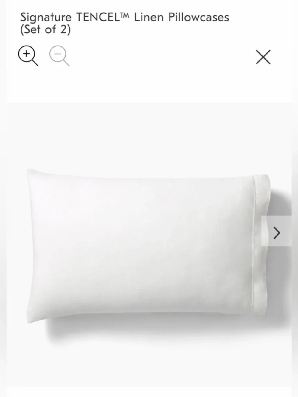 NWT West Elm Signature Tencel Linen White King Pillowcases - Set of 2