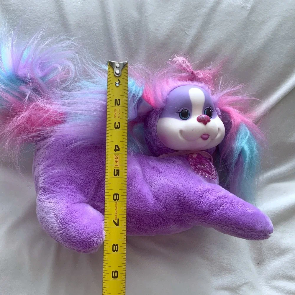 Puppy Surprise Purple Plush Purse Bag Rainbow Hair Puppy Dog 12