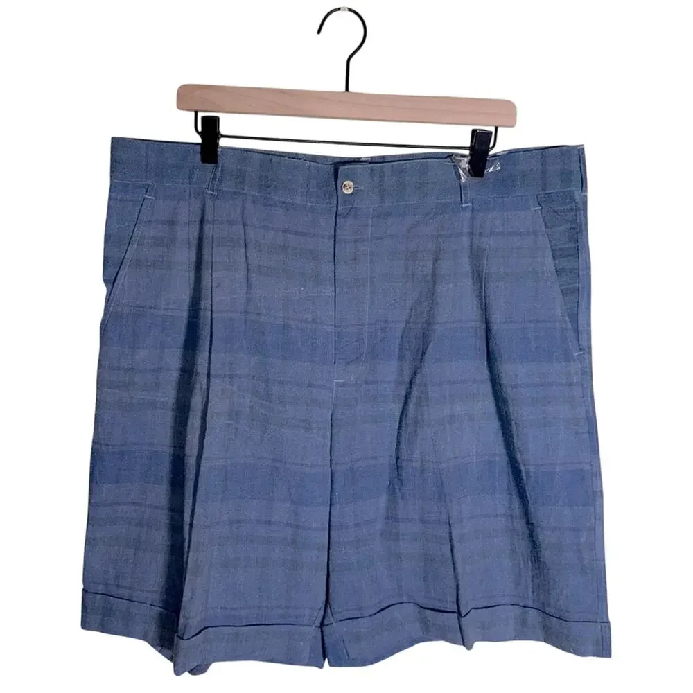 NWT COLLECTIF YOUNKERS 90s deadstock preppy cuffed cotton shorts 40